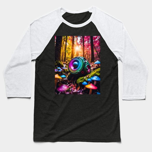 Psychedelic alien speaker Baseball T-Shirt by tangelo